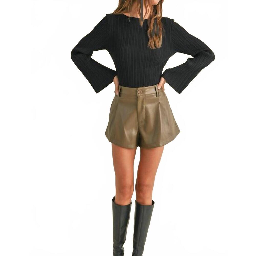 NEW MIOU MUSE boat neck ribbed long sleeve top in black